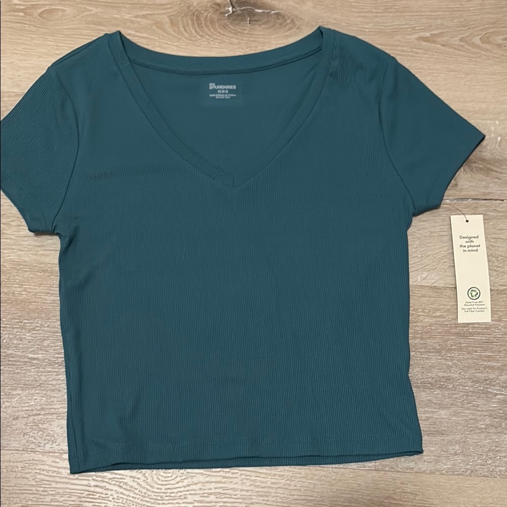 Teal V-Neck Women's Top